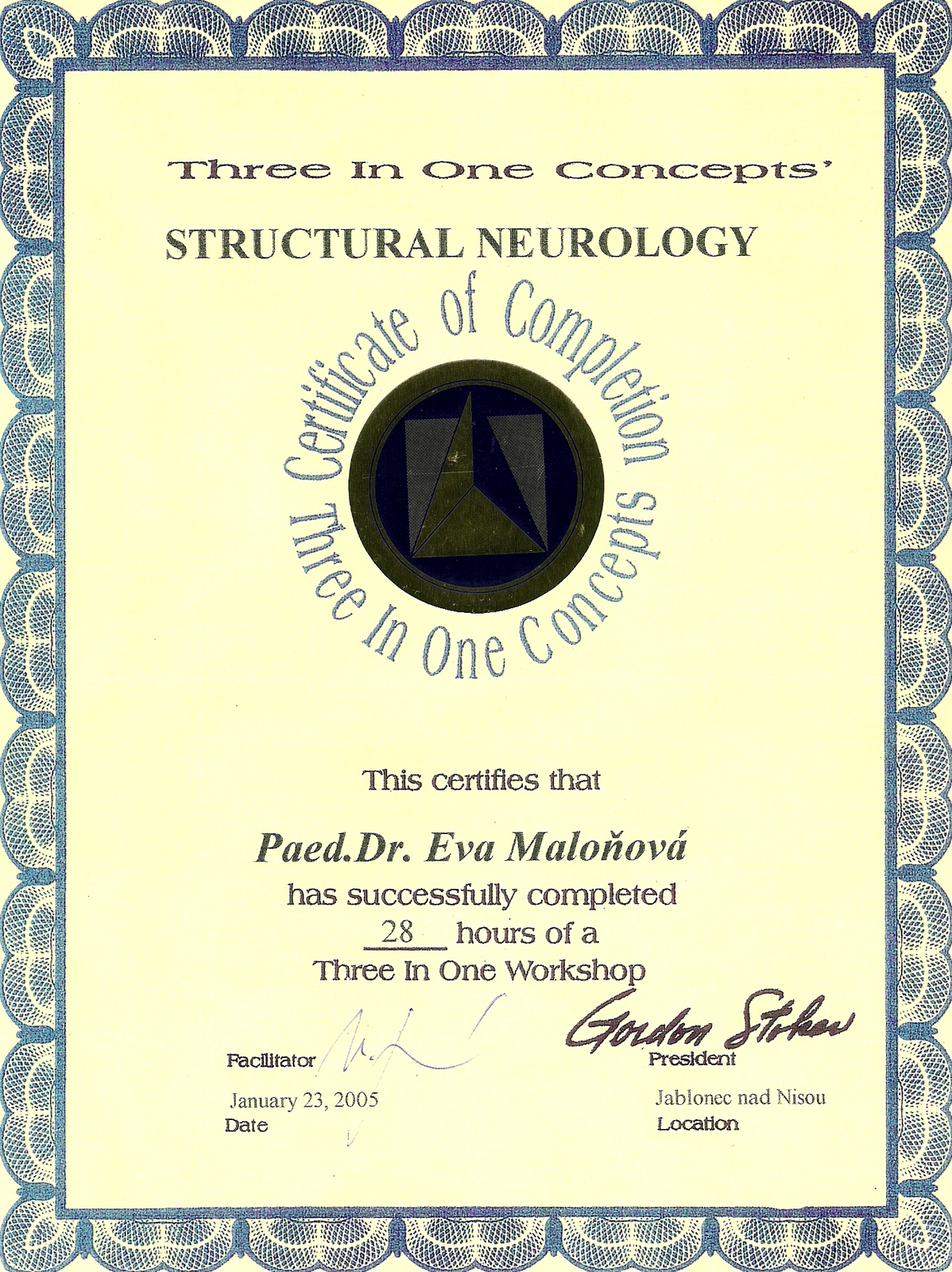 Moje certifikáty z oblasti kineziologie